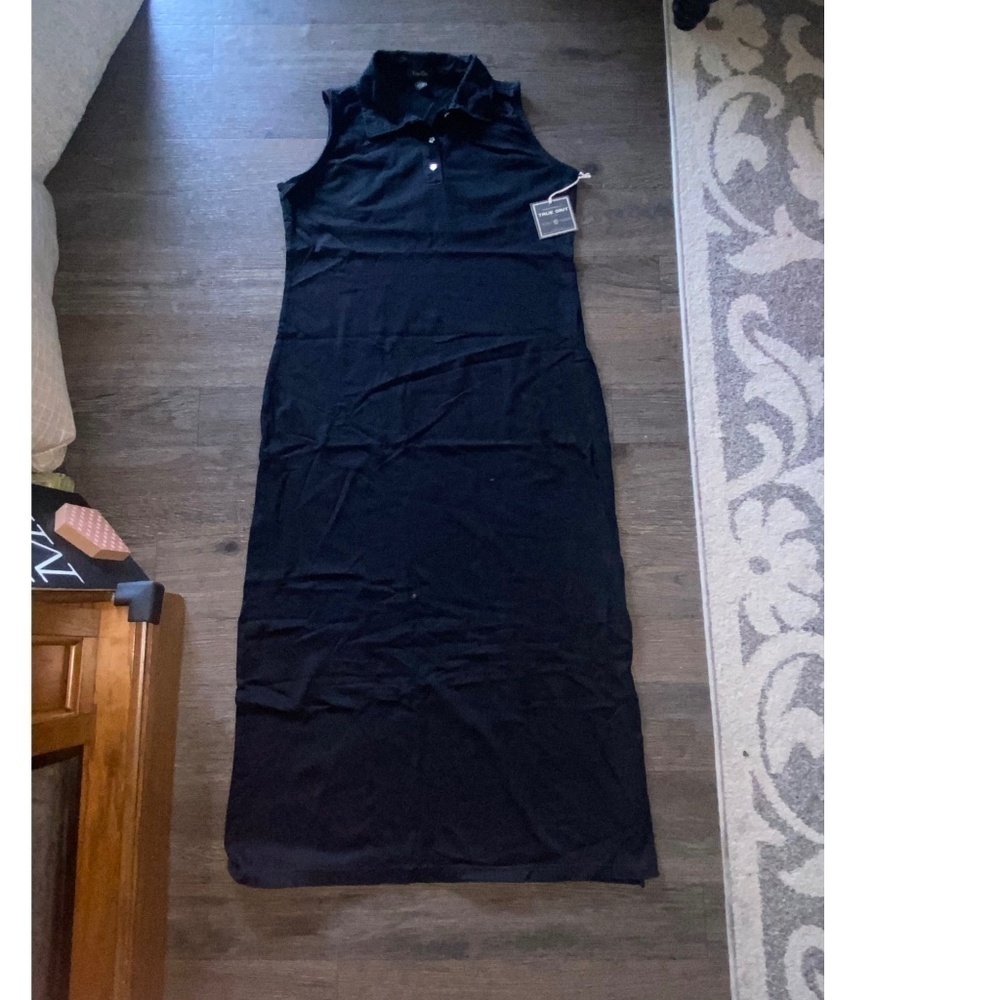 NWT TRUE GRIT size XL black cotton maxi dress